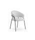 Pack de 4 Sillas Tapizadas Gris y Crema Modernas Fion