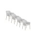 Pack De 4 Sillas Valérie Tapizadas En Chenilla Con Brazos Y Patas Metal Taupe Aveline I, crema