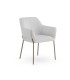 Pack De 4 Sillas Tapizadas En Chenilla Con Brazos Y Patas Metal Taupe Aveline I de Ambar Muebles
