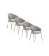 Pack 4 Sillones Tapizados en Chenilla con Patas de Metal Fion I, beig
