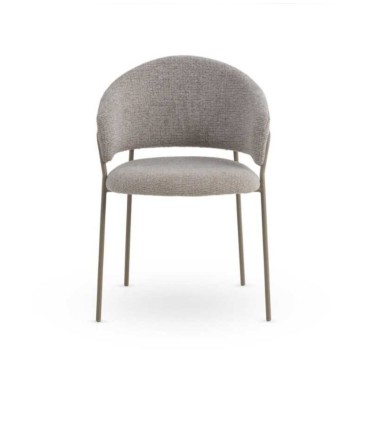 Pack 4 Sillones Tapizados en Chenilla con Patas de Metal Fion I, beig