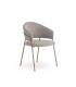 Pack 4 Sillones Tapizados en Chenilla con Patas de Metal Fion I, beig