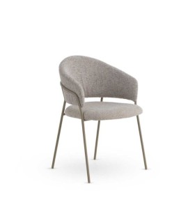 Pack 4 Sillones Tapizados en Chenilla con Patas de Metal Fion I, beig