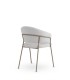 Pack 4 Sillones Tapizados en Chenilla con Patas de Metal Fion I, crema