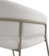 Pack 4 Sillones Tapizados en Chenilla con Patas de Metal Fion I, crema
