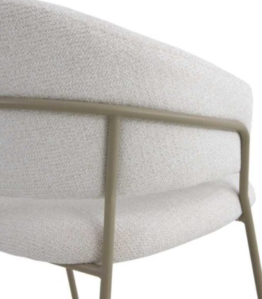 Pack 4 Sillones Tapizados en Chenilla con Patas de Metal Fion I, crema