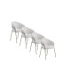 Pack 4 Sillones Tapizados en Chenilla con Patas de Metal Fion I, crema