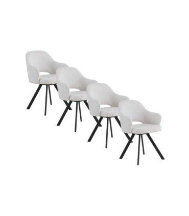 Pack de 4 Sillones Giratorios en Chenilla Crawford