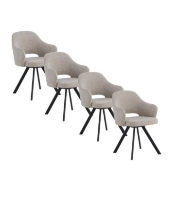 Pack de 4 Sillones Giratorios en Chenilla Crawford