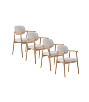 Pack de 2 Sillones en Madera de Roble y Chenilla Harrison