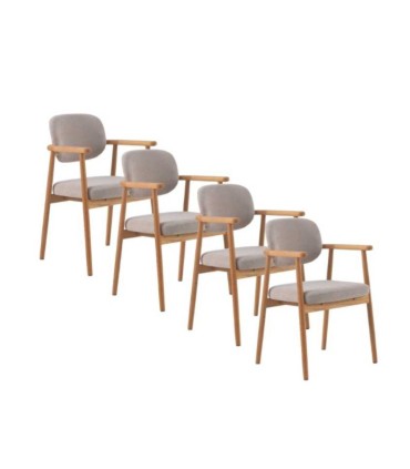 Pack de 2 Sillones en Madera de Roble y Chenilla Harrison