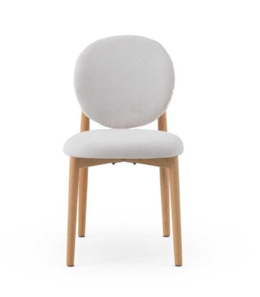 Pack de 2 Sillas de Comedor Roble y Chenilla Beige o Blanco Harrison I