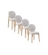 Pack de 2 Sillas de Comedor Roble y Chenilla Beige o Blanco Harrison I