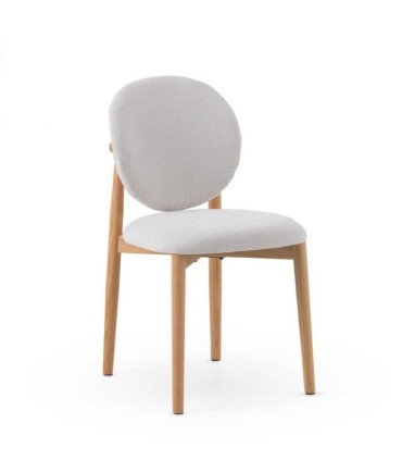 Pack de 2 Sillas de Comedor Roble y Chenilla Beige o Blanco Harrison I