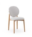 Pack de 2 Sillas de Comedor Roble y Chenilla Beige o Blanco Harrison I