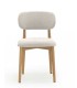 Pack 2 Sillas Tapizadas Beige de Chenilla y Madera de Roble Niam