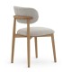 Pack 2 Sillas Tapizadas Beige de Chenilla y Madera de Roble Niam
