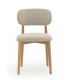 Pack 2 Sillas Tapizadas Beige de Chenilla y Madera de Roble Niam