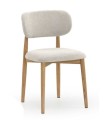 Pack 2 Sillas Tapizadas Beige de Chenilla y Madera de Roble Niam