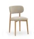 Pack 2 Sillas Tapizadas Beige de Chenilla y Madera de Roble Niam