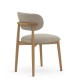 Pack 2 Sillas Tapizadas Beige de Chenilla y Madera de Roble Niam