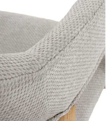 Pack de 2 Sillones de Comedor Beige Tapizados en Chenilla y Madera de Roble Declan