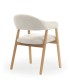 Pack de 2 Sillones de Comedor Beige Tapizados en Chenilla y Madera de Roble Declan