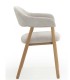 Pack de 2 Sillones de Comedor Beige Tapizados en Chenilla y Madera de Roble Declan