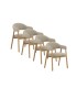 Pack de 2 Sillones de Comedor Beige Tapizados en Chenilla y Madera de Roble Declan