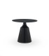 Mesa de Comedor Redonda en Ceramica Negra Mate y Base Metálica Oisis