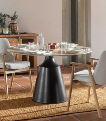 Mesa de Comedor Redonda 120 cm de Cerámica Mate Yichen
