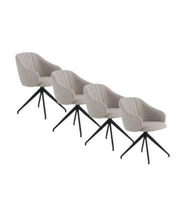 Pack 4 Sillas de Comedor Giratorias con Patas Metálicas Negras Xuan