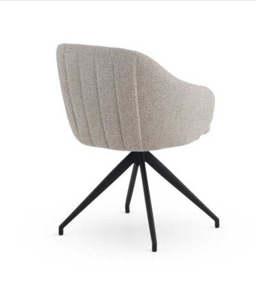 Pack 4 Sillas de Comedor Giratorias con Patas Metálicas Negras Xuan de Ambar Muebles