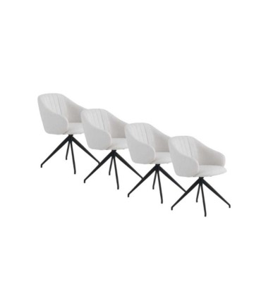 Pack 4 Sillas de Comedor Giratorias con Patas Metálicas Negras Xuan de Ambar Muebles