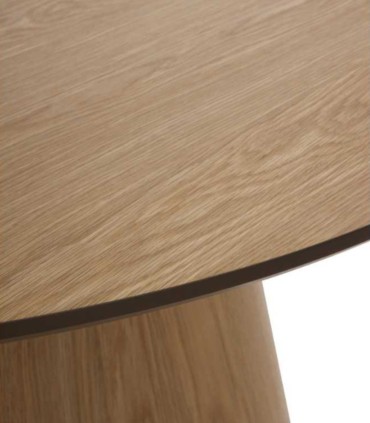 Mesa de Comedor Redonda de Roble para 6 Personas Zeta