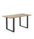 Mesa de Comedor de Acacia Maciza con Patas Metálicas Negras Abril
