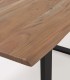 Mesa de Comedor de Acacia Maciza con Patas Metálicas Negras Abril