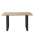Mesa de Comedor de Acacia Maciza con Patas Metálicas Negras Abril