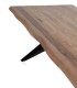 Mesa de Comedor de Madera Maciza de Acacia con Borde Vivo y Patas Metálicas Negras Manaslu