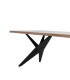 Mesa de Comedor de Madera Maciza de Acacia con Borde Vivo y Patas Metálicas Negras Manaslu