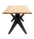 Mesa de Comedor de Madera Maciza de Acacia con Borde Vivo y Patas Metálicas Negras Manaslu