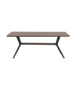 Mesa de Comedor Katmandú de Madera Maciza de Acacia y Metal Negro Dolpo