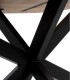 Mesa Ovalada Everest de Madera Maciza de Acacia con Pie Central Metálico Negro Makalu
