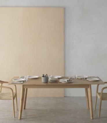 Mesa de Comedor Extensible Automática Chapado Roble Anura