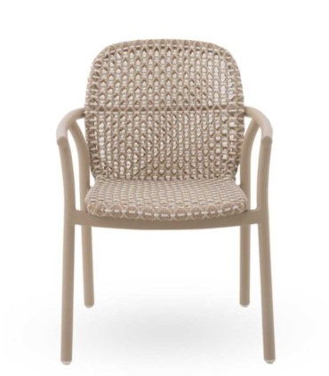Sillón de Exterior de Aluminio y Fibra Sintética Trenzada con Apoyabrazos Aurelia