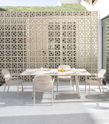 Sillón de Exterior de Aluminio y Fibra Sintética Trenzada con Apoyabrazos Aurelia