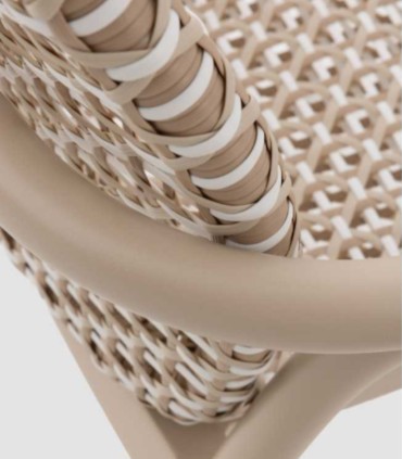 Sillón de Exterior de Aluminio y Fibra Sintética Trenzada con Apoyabrazos Aurelia