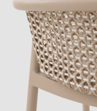 Sillón de Exterior de Aluminio y Fibra Sintética Trenzada con Apoyabrazos Aurelia