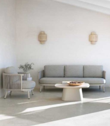 Sillón Lounge de Exterior con Cuerda Trenzada y Cojines Hidrófugos Denia