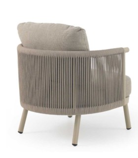 Sillón Lounge de Exterior con Cuerda Trenzada y Cojines Hidrófugos Denia